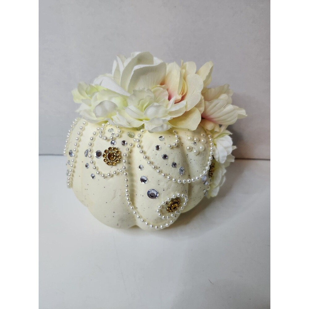 White Decorative Pumpkin 7"